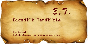 Bicsák Terézia névjegykártya